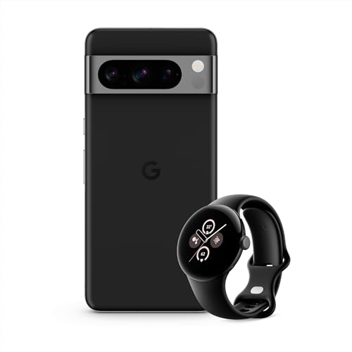 Google Pixel 8 Pro – Unlocked Android Smartphone with telephoto lens, 24-hour battery and Super Actual display (Only Phone, no smartwatch) – Obsidian, 128GB (Renewed)