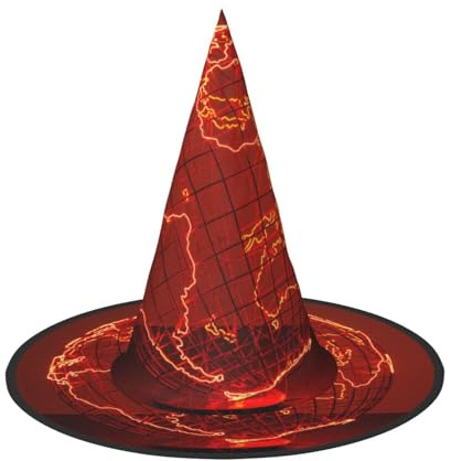 FEYUNYAN Halloween-Hexenhut, verstellbar, biegbar, Hexenkostüm, Zubehör für Frauen und Erwachsene, Party, spitze Zauberermütze, elektrischer Globus, Halloween-Hut, 3 Stück