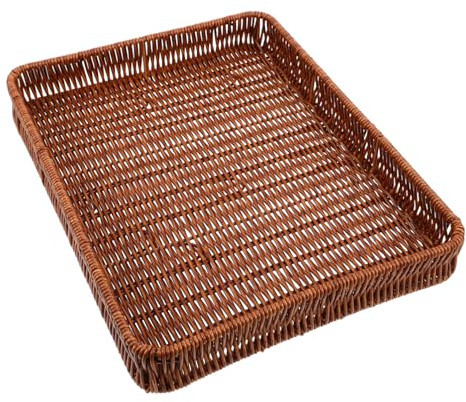 ROMISBABA Cestino Intrecciato Per Frutta e Verdura Vassoio Per Esposizione Di Alimenti Cestino Per Servire Pane Design Naturale Per Uso in Tavola Picnic