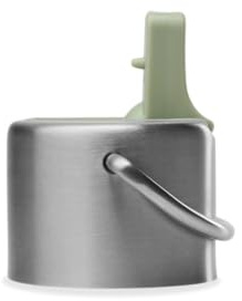 Bouchon Pipette Sport Qwetch – Compatible Bouteilles Active 350ml/600ml/1L, ICON & KIDS – Hydratation rapide – Anse intégrée – Inox recyclé – Sans paille - Vert Tilleul