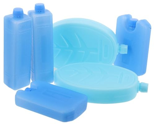 GOOHOCHY 6pcs Reusable Ice Packs for Camping Picnic Cooler Bags Refreezable Freezer Blocks for Lunch Boxes Air Cooling Fans Compact Portable Cold Packs for Outdoor Adventures and Food