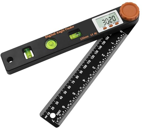 TopHomer Rapporteur d'angle numérique 190 mm avec écran LCD et niveau à bulle, outil de mesure d'angle à 360° pour le travail du bois, la construction et le bricolage