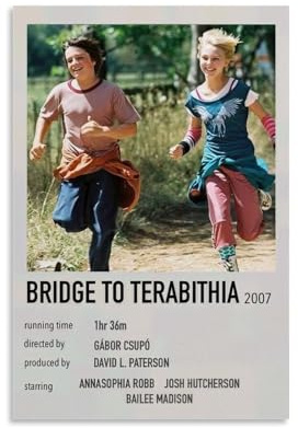 HDSHJFIK Poster décoratif sur toile du film Bridge to Terabithia de Jess Aarons - Impression d'art moderne pour chambre à coucher (60 x 90 cm)