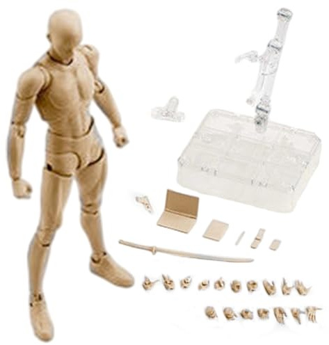 Action-Figuren, beweglicher, hautfarbener PVC-Rohling-Action-Figurenkörper mit Zubehör, DIY-Sammler-Zeichnungsmodell für Künstler, Malerei, Skizzieren, bewegliche Figuren