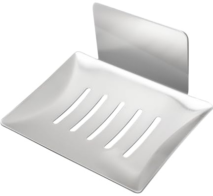 Selbstklebender 304 Edelstahl Seifenhalter – Bohrfrei für Dusche, Bad & Küche, mit Ablauflöchern, rostfrei, rutschfest, langlebig, für Seife, einfache Montage ohne Werkzeug,Wandmontierte