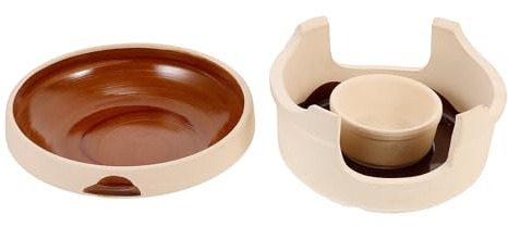 jojofuny Pentola in Ceramica senza Rivestimento Beige per Cucina, Casseruola con Bruciatore Alcolico, Sicura e Affidabile, per Stufati e Cottura Tradizionale