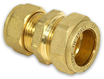 Messing-Klemmverschraubung für Kupferrohre Kupplung reduziert, 22-15mm