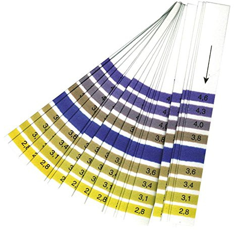 pH Teststreifen 2.8-4.6 (20 St) für Saft, Wein, Bier, Milch, Urin, Speichel, Wasser, Pools, Aquarien, Kombucha - Made in Europe