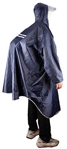 MAGARROW Outdoor Regenponcho Wasserdichter Leichter Regenmantel Poncho mit Verstellbarer Kapuze Regencape Regenjacke für Herren Damen Outdoor Radfahren Wandern (Marineblau)