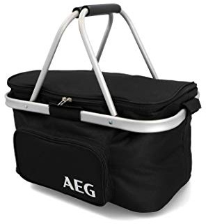 AEG Automotive 26 liter kylkorg KS26 inköpskorgar isoleringskorg picknickkorg termoväska kylväska termoväska kyllåda, svart