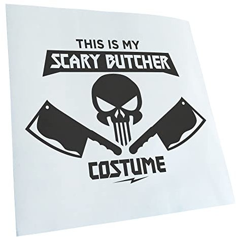 Kiwistar - Autoaufkleber - Dunkelgrau - 24x18cm - my scary butcher costume Sticker - Heckscheibe Auto Aufkleber wetterfest für Kfz LKW Mofa Truck - Sticker außen selbstklebend Tuning Zubehör für