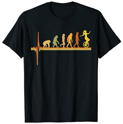 Einrad Evolution Fahrrad Retro Herzschlag Einradfahrer T-Shirt