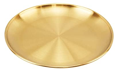 YDoLimmer Piatto da portata in acciaio inox, rotondo, in acciaio inox, per cucina, feste, campeggio, Natale, ristorante (14 cm)