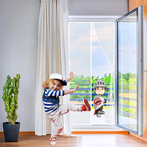Mosquitera Magnética Para Puertas, Cortina Mosquiteras Magnética de Malla Anti-insectos con,Sellado Automático,Fácil de Ensamblar 140 x 245 cm Blanco