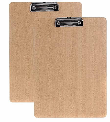 [Förpackning med 2] A3 Porträtt Urklipp 4 mm extra tjock, högkvalitativ densitetstavla, gummerad metallklämma, hållbar Skissdynan Kontorets Urklipp Skrivmemo Skissblock, trä skrivbräda, TKD8009-2x