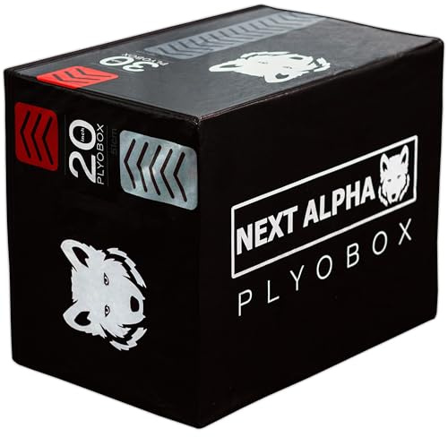 Next Alpha 3-in-1 Plyometric Box für Sprung-, Step-Up- und Fitnessübungen – 20-24-30 Inch mit Rutschfester und stoßdämpfender Schicht