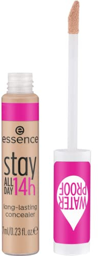 essence stay ALL DAY 14h long-lasting concealer, Nr. 40, Nude, langanhaltend, abdeckend, Expressergebnis, natürlich, matt, vegan, wasserfest, ohne Parfüm, ohne Alkohol, 1er Pack (7ml)