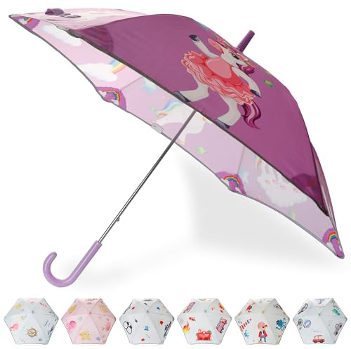 Sonia Originelli Kinder Regenschirm 89 cm Schirm mit Klemmschutz