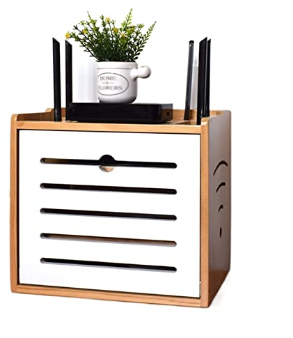 ZINXY Kabelmanagement Organizer Box Multifunktions-Kabelmanagement-Box aus Holz, Router-Aufbewahrungsbox, Kabel-Organizer-Box und Abdeckung for TV-Kabel, Router, USB-Hub Kabelbox