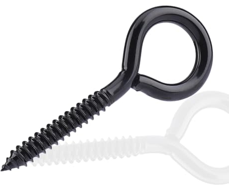 MOGADEE® 4 Stück Ösenschraube Edelstahl Schwarz, Schraubösen M8 100mm, Ringschraube, Haken Zum Schraubhaken, Ösenhaken, für Hängematten, Markisen, Hängesessel, Schaukelstühle, Festkabel, Blumenampel