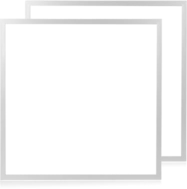 LUXULA 2er Pack LED Panel 62x62cm Feuchtraum IP44, 40W 4400lm, 3000K | Warmweiß, 110° Abstrahlwinkel, flache Deckenleuchte für Feuchträume, Rasterdecke, Rasterleuchte, mit 230V Netzteil