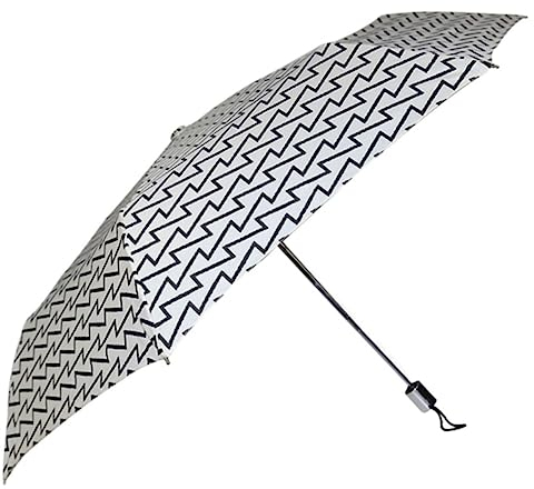 DEEDAV Golfschirme Regenschirm, Gestreift, 3-Fach Faltbar, Sonnig Und Regnerisch, Schwarz-Weiß-Regenschirm, Gestreift, Süßer Starker Standschirm Familien Regenschirm (Color : White, Size : 27 * 5cm)