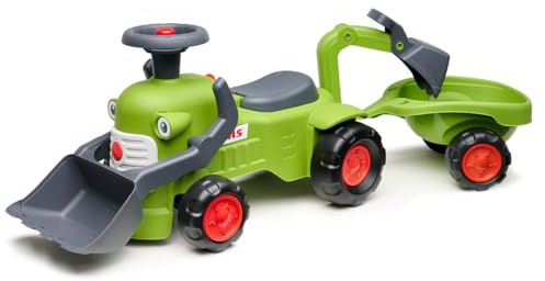 Falk Claas Kindertraktor mit Frontbagger I Rutschauto ab 12 Monaten I aus 90% recyceltem Kunststoff I Outdoor Spielzeug für Jungen & Mädchen