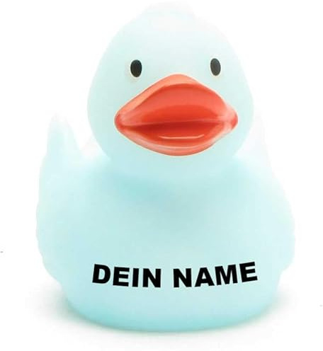 DUCKSHOP Badeenten - personalisierbar (Glow in The Dark Ente -blau-)