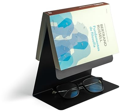 Buchablage, Schreibtisch-Organizer, Buchhalter, Lesezeichen, Nachttisch, Buchständer, Taschenablage, Bücherregal, Brillenhalter mit LED-Licht, Schwarz