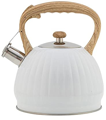 CAFIEDR Whistle Kettle Stainless Steel Tea Kettle Camping Kitchen Hot Water Pot with Handle Tea Pot Gas Induction Cooker