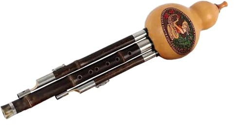 Trärörsinstrument, nationella musikinstrument Hulusi flöjt kinesisk etnisk Hulusi nybörjare kalebass Cucurbit flöjt Professionella blåsinstrument(C tone)