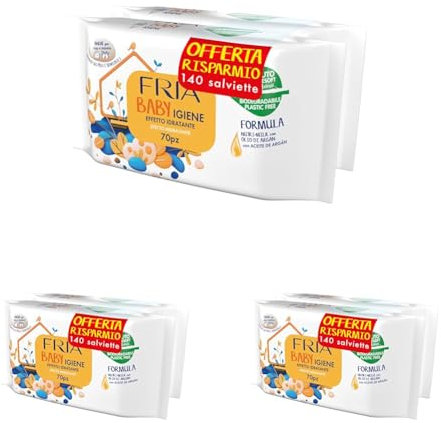 Fria - Toallitas húmedas, paquete de 6 (2 x 72 toallitas)