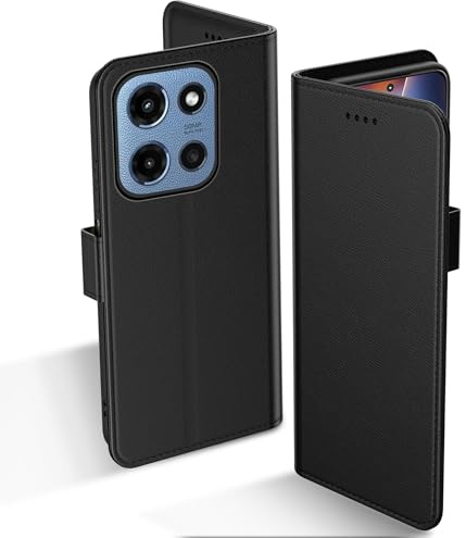 Aiziki Funda para Moto G 5G 2025, Funda Protectora De Cuero De PU De Primera Calidad [Bolsa De Billetera] [Cierre Magnético] - Negro