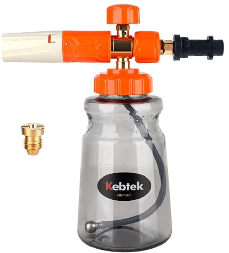 Kebtek Schaumsprüher für Karcher K Serie K2-K7 Hochdruckreiniger Einstellbare Schaumkanone Zusätzliche 1.1mm Öffnungsdüse 1L Flasche