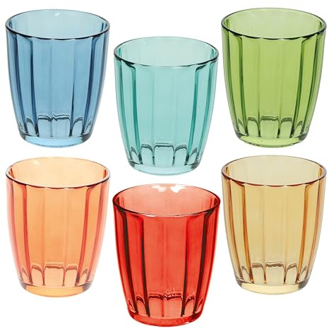 Tognana Siviglia, boîte de 6 verres 310 ml, verre, multicolore