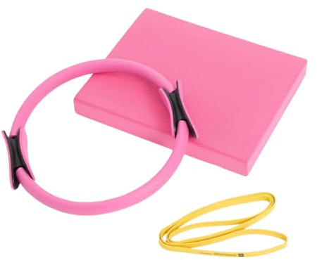 Winch Yoga & Pilates Home-Set | Pilatesring, Balance Pad & Let's Bands – Perfekt für effektives Ganzkörpertraining zuhause (Flamingo-Pink)