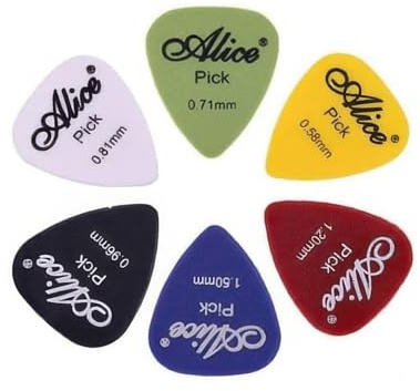 CABLEPELADO Plektren für Gitarren, Pick Plektrums, inklusive Box, geeignet für E-Gitarren, Klassik, Akustikgitarren, Bass oder Ukulele, 6 Stärken 0,58/0,71/0,81/0,96/1,20/1,50 mm, 6 Stück