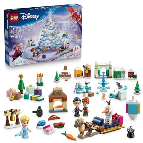 LEGO ǀ Disney Frozen Adventskalender 2025 - Prinzessinnen Spielzeuge für Mädchen und Jungen ab 5 Jahren - 24 Weihnacht­süberraschungen inkl. Anna und ELSA Mini-Puppen, Tierfiguren - Geschenk - 43273