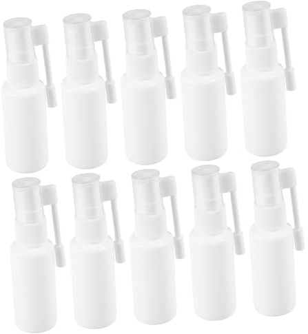 WEKAMOS 10 Botellas Vacías Recargables para Cuidado Nasal Atomizador Giratorio y Capacidad de 30ml, Material Hdpe, Diseño Compacto para Viajes y Limpieza