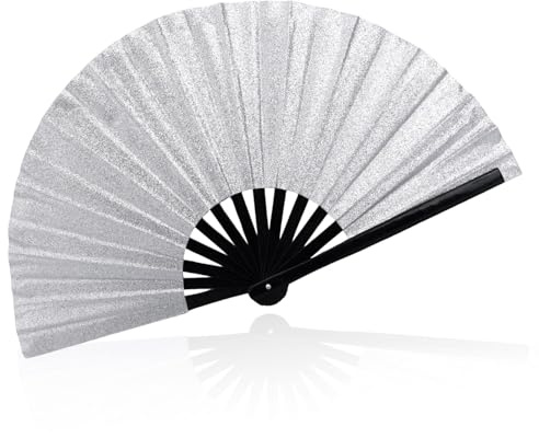 BOXOB Handheld Floral Folding Fans, Wood Women Foldable Fan Chinese Style Dancing Hand Fans Gifts for Wedding Party Line Dancing