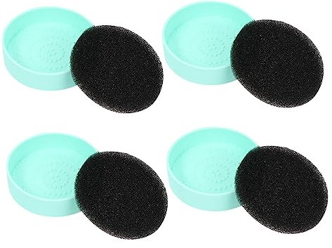 iplusmile 4pcs Cosmetic Brush Cleaner Sponge Makeup Cleaning Box Reusable Sponge