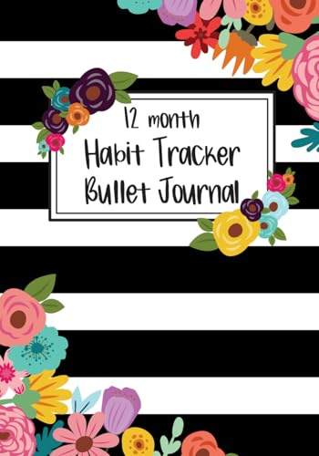 12 Month Habit Tracker Bullet Journal: Creative Bujo Lifestyle Self Care Logs and Trackers Notebook with Monthly Seasonal Themes