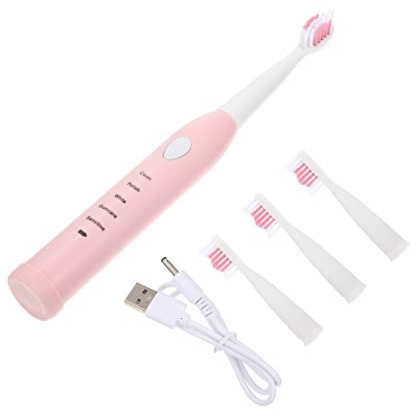 TOPPERFUN 1 Satz Elektrische Kinderzahnbürste mit Weichen Borsten USB Aufladbar Fünf Reinigungsmodi Cartoon Design für Kleinkinder Schützt Zähne und Zahnfleisch
