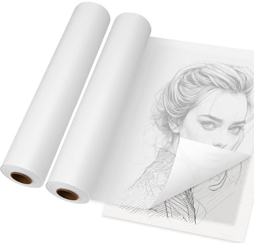 100m x 30cmTransparentpapier Rolle, 26g/m² Seidenpapier Skizzenrolle,Tracing Paper für Zeichnen, Schnittmusterpapier, Architektenpapier, Malpapier Rolle für Nähen, Abpausen, Verpacken