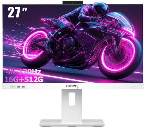 suevery All-in-One Desktop Computer White Includes Keyboard & Mouse