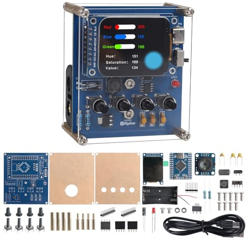 BANRIA DIY Color Recognition Soldering Kit with TCS34725 Sensor, STEM Electronics Project to Learn RGB & HSV, 1.69'' TFT Display, 4 Modes Color Learning Kit for Teens, Adults & Back to School