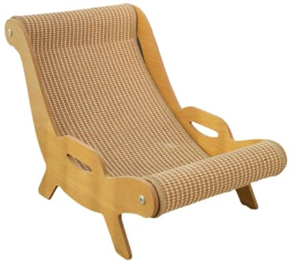 FashionCha Katzenliegestuhl Sisal Kratzmöbel Kratzsofa Hängematte für Haustiere aus Holz Und Sisal für Wohnung Katzen für Katzenliebhaber Wohnzimmer