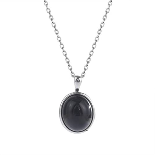 S925 Collana per tutto il corpo in argento nero con agata rossa Collana con clavicola dal semplice con sfera da donna
