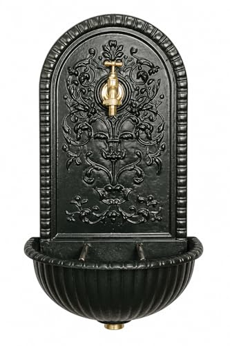 Fontaine Suspendue Mandy en Fonte d’Aluminium – Résistante au Gel – Fabrication Française – Robinet Laiton – Fontaine Murale Extérieure ou Intérieure – Fonderie Conty