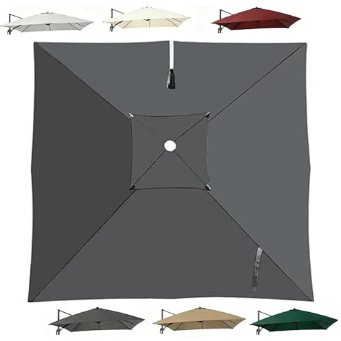 Toldo De Repuesto Para Sombrilla Cuadrada 3x3 2.5x2.5m Toldo De Recambio Sombrilla 8 Brazos Cubierta De Recambio Para Paraguas Voladizas Tela De Repuesto Para Parasol Excéntrico(Dark gray,4x3m)